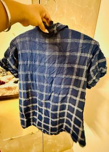 Blue Plaid Button-Down Shirt