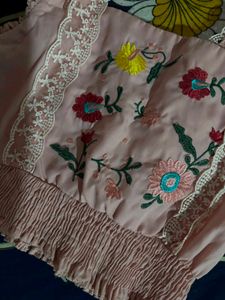 Charming Floral Smocked Crop Top