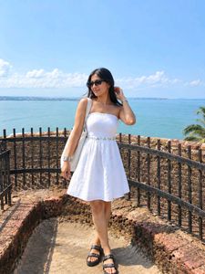 White Strapless Summer Dress
