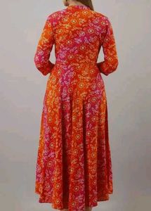 Vibrant Floral Print Anarkali Kurta