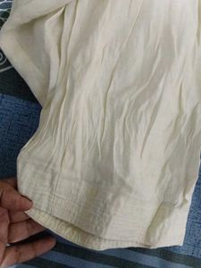 Cream Cotton patiala Pants
