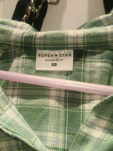 Green Plaid Button-Up Shirt