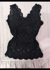 Black Lace V-Neck Camisole Top