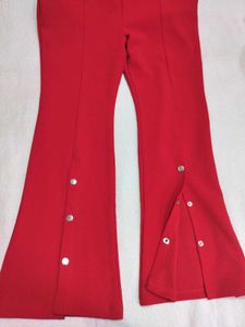 Chic Red Wide Leg Pants