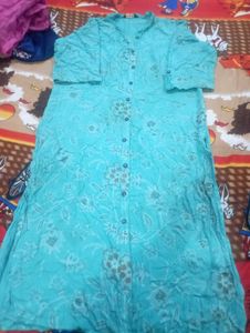 Beautiful Teal Floral Kurta