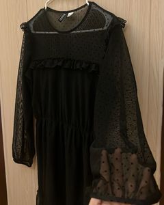 Black Sheer Dot Dress