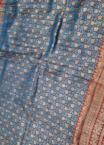 Beautiful Blue Banarasi Silk Saree