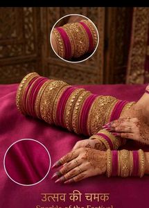 Beautiful Gold & Pink Bridal chuda Bangles Set