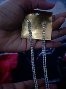 Fancy Two Line Rhinestone Earrings