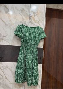 green floral dress