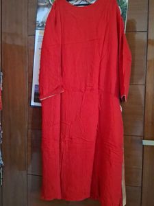 Vibrant Red Embroidered Kurta