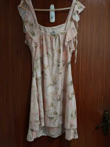 floral pink ruffle dress