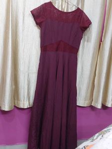 Elegant Burgundy Lace Dress