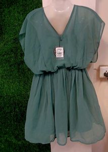 Embellished Chic Green Mini Dress