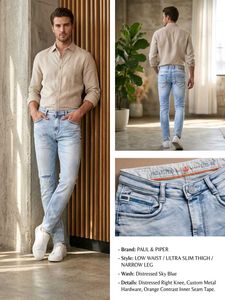 Men's Premium Light Wash Ripped Jeans