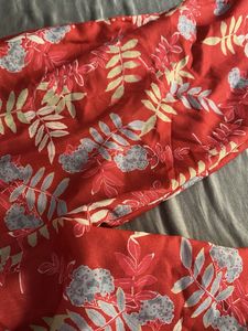 Red Floral Kurta Set