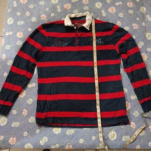 Men's Striped Long Sleeve Rugby Shirt