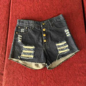 Distressed Denim Shorts