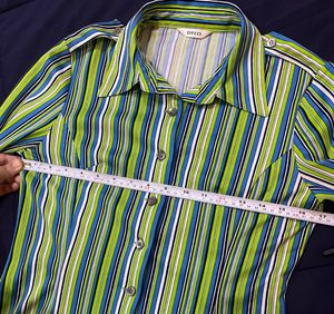 Women’s Multicolour Striped Curved-Fit Shirt