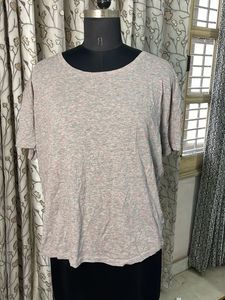 Grey Marled Knit Top