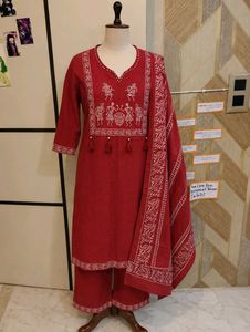 Red cotton suit