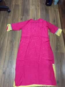 Vibrant Pink &amp; Yellow Kurta