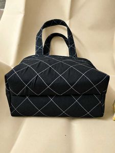 Quilted Black Tote Bag