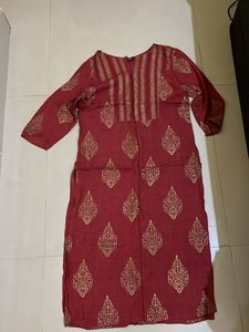 Maroon Kurta with Gold Print