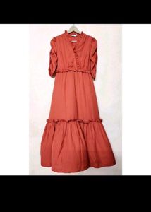 (PlusS)Chic Orange Midi Wrap Dress
