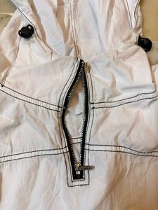 Y2k White Hooded Pullover Top