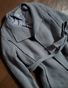 Chic Grey Belted Trench Coat