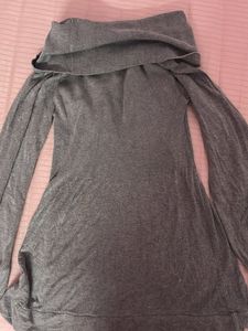 Gray Off-the-Shoulder Dress