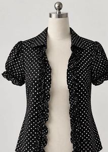 Chic Black & White Polka Dot Top