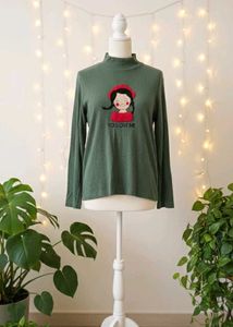 Cute Green Embroidered sweat shirt