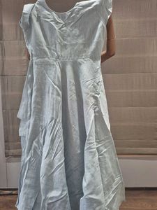 Light Blue Tiered Embroidered Gown