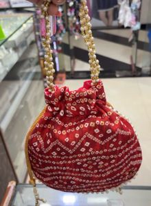 Elegant Potli Bag with Pearl Handle (any1)