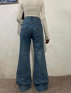 Mid-Waisted Flared Denim Jeans