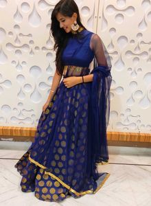 Elegant Royal Blue Lehenga Set