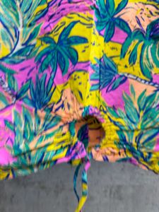 Vibrant Tropical Print Button-Up Shirt