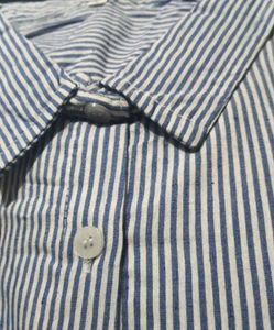 Classic Blue and White Striped Button-Down Shirt (