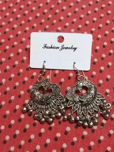 silver jhumkas