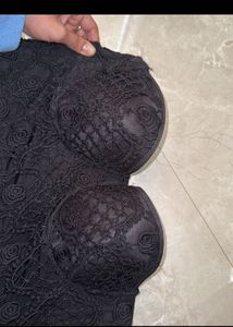 Elegant Black Lace Bustier Top