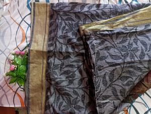 Grey Floral Saree