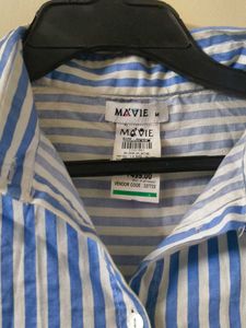 Blue &amp; White Striped Button-Up Shirt