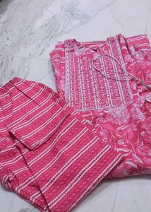 Beautiful Pink Printed Kurta Set