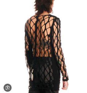 Unique Black Distressed Top