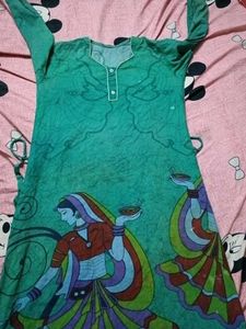 Designer Teal Green Printed Kurta