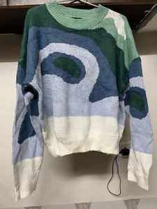 Abstract Pattern Knit Sweater🥑🎨💚