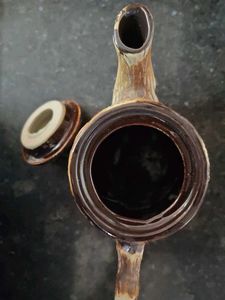 Unique Log-Shaped Teapot and 2 Cups Set