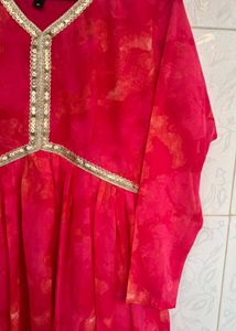 Vibrant Red Ethnic Gown